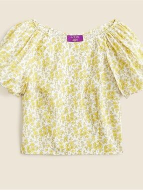 J.Crew x Liberty London Floral Puff Sleeve Top Yellow Ditsy Print 12